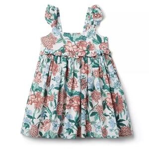 Janie and Jack FLORAL FLUTTER STRAP DRESS